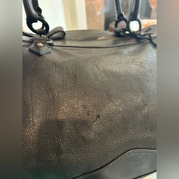 TODS Vintage Black Italian Leather Ring-Handled Satchel - Picture 11 of 16